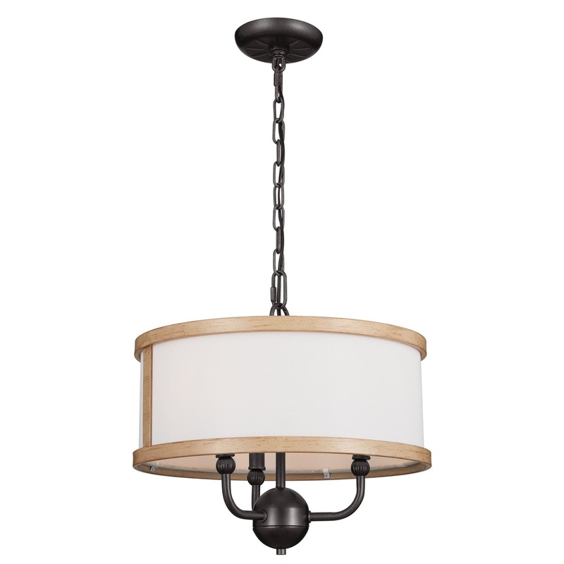 Kichler 52465AVI Heddle Three Light Chandelier/Semi Flush, Anvil Iron