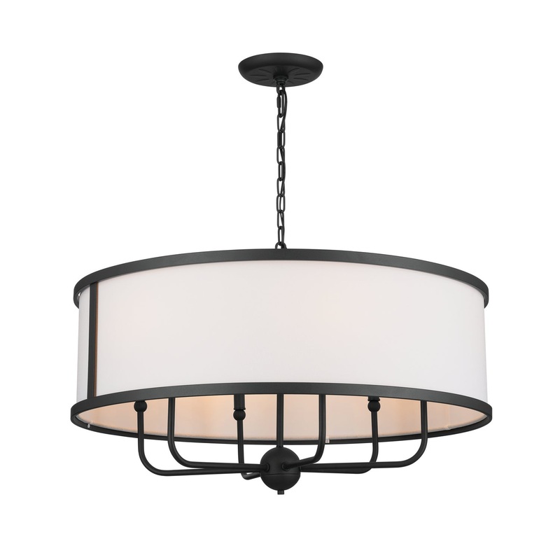 Kichler 52466BKT Heddle Six Light Chandelier, Textured Black