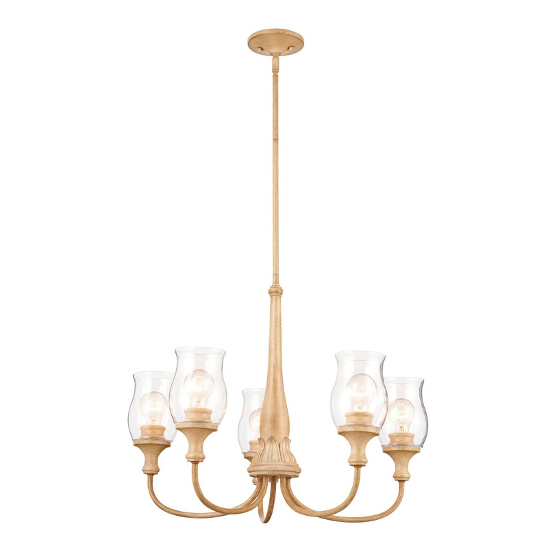Kichler 52468WMP Melis Five Light Chandelier, Warm Maple Wood
