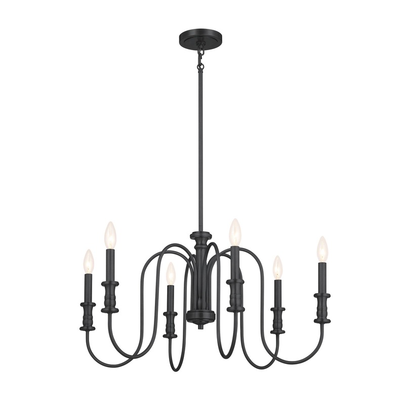 Kichler 52470BK Karthe Six Light Chandelier, Black