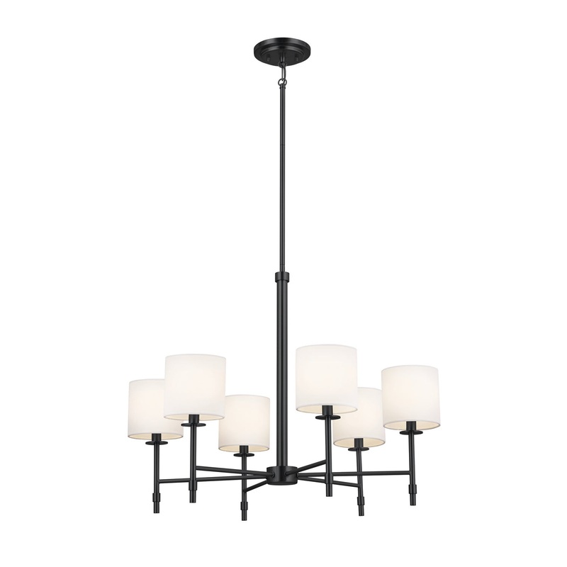 Kichler 52500BK Ali Six Light Chandelier, Black