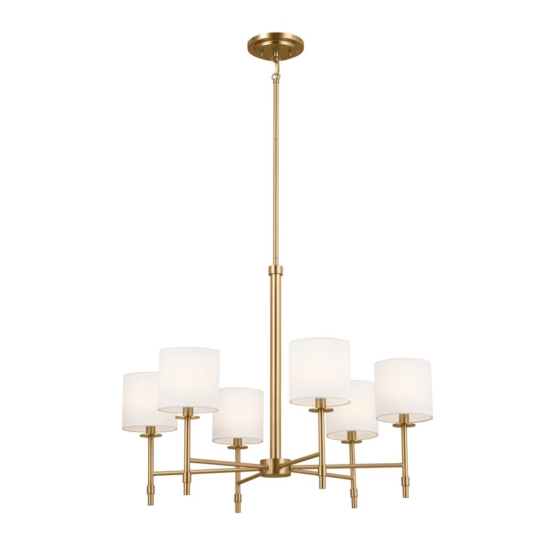 Kichler 52500BNB Ali Six Light Chandelier, Brushed Natural Brass