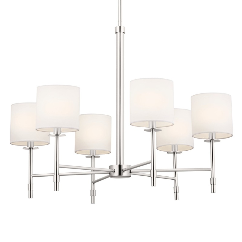 Kichler 52500PN Ali Six Light Chandelier, Polished Nickel