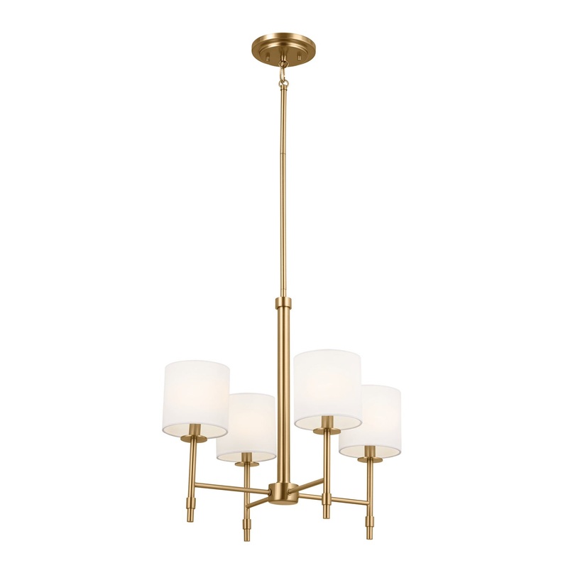 Kichler 52504BNB Ali Four Light Mini Chandelier, Brushed Natural Brass