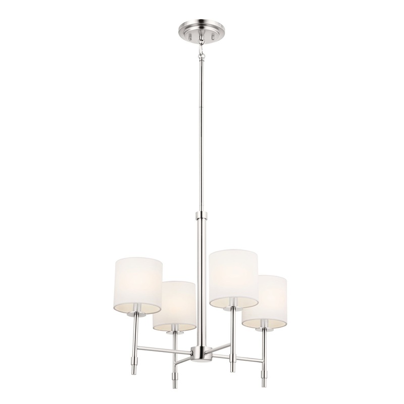 Kichler 52504PN Ali Four Light Mini Chandelier, Polished Nickel