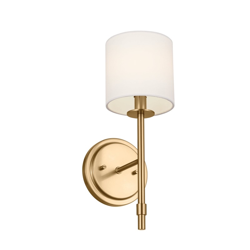 Kichler 52505BNB Ali One Light Wall Sconce, Brushed Natural Brass