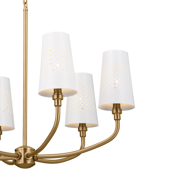 Kichler 52508BNB Adeena Six Light Chandelier, Brushed Natural Brass