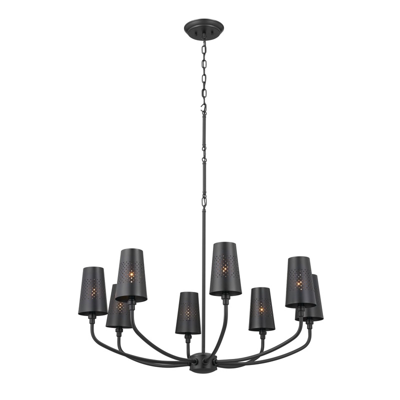 Kichler 52509BK Adeena Eight Light Chandelier, Black