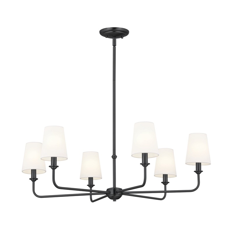 Kichler 52516BK Pallas Six Light Chandelier, Black