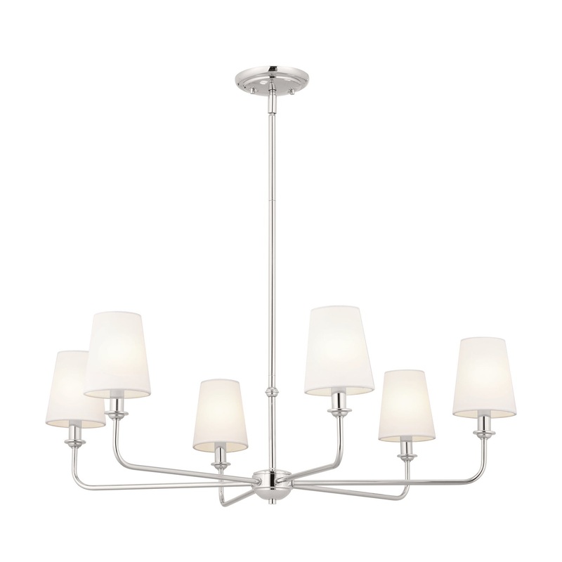 Kichler 52516PN Pallas Six Light Chandelier, Polished Nickel
