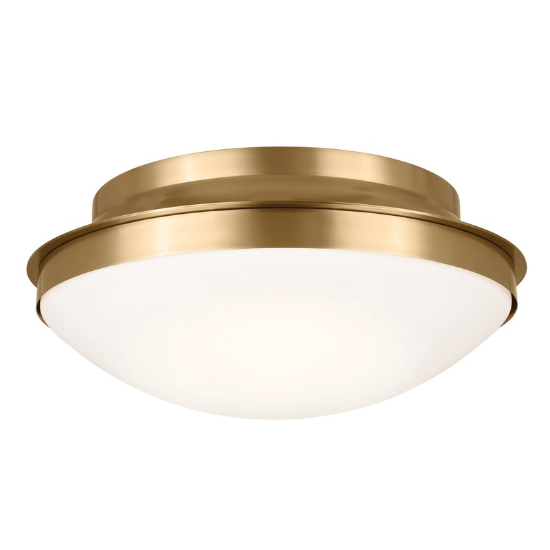 Kichler 52545BNB Bretta Three Light Flush Mount, Brushed Natural Brass