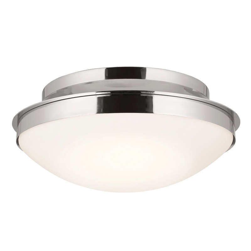 Kichler 52545PN Bretta Three Light Flush Mount, Polished Nickel