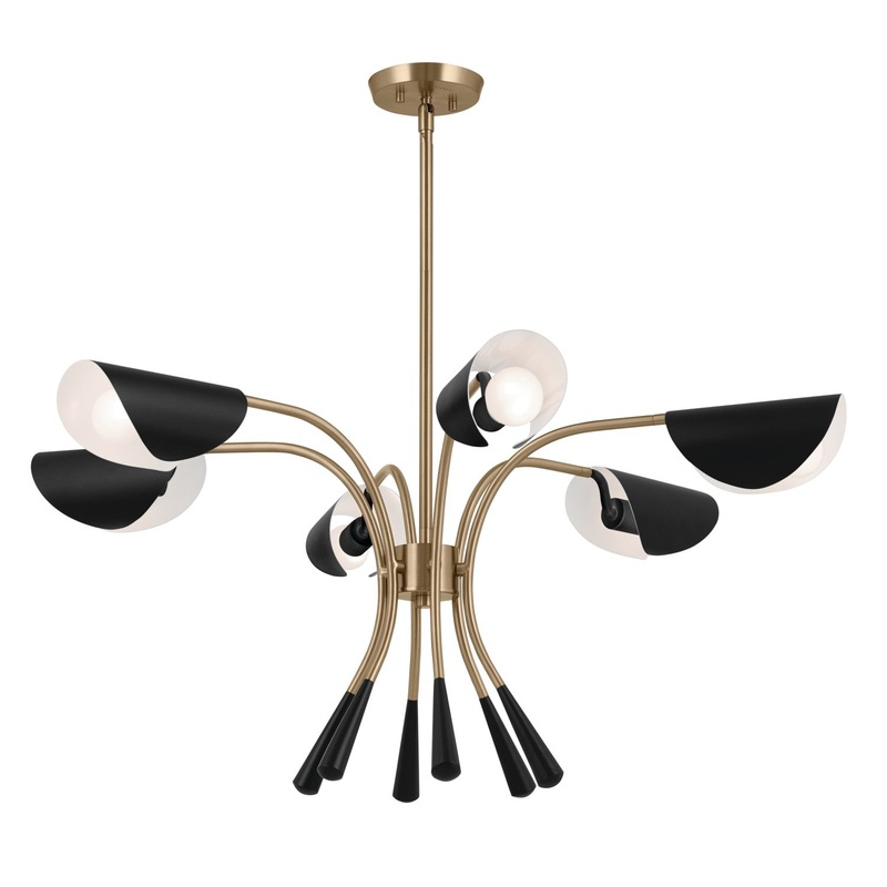 Kichler 52559CPZBK Arcus Six Light Chandelier, Champagne Bronze