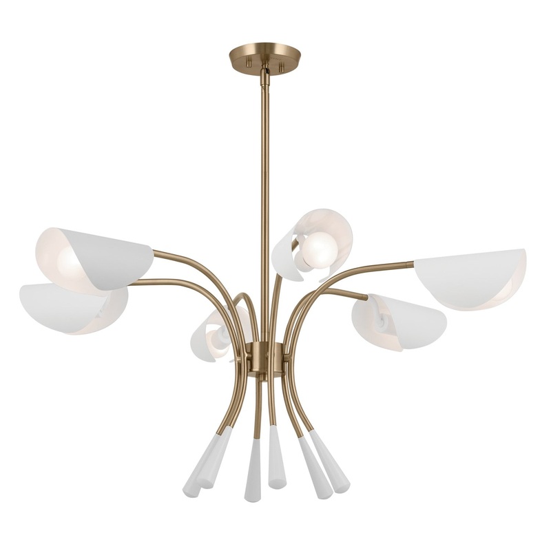 Kichler 52559CPZWH Arcus Six Light Chandelier, Champagne Bronze