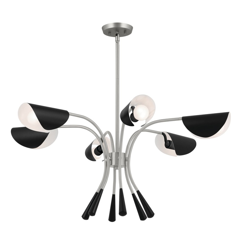 Kichler 52559SN Arcus Six Light Chandelier, Satin Nickel