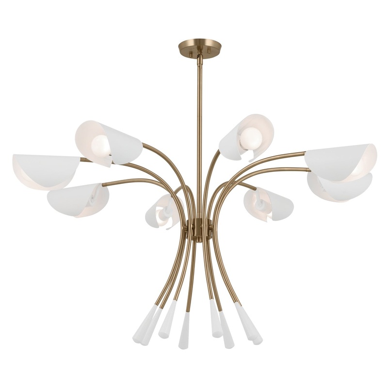 Kichler 52560CPZWH Arcus Eight Light Chandelier, Champagne Bronze