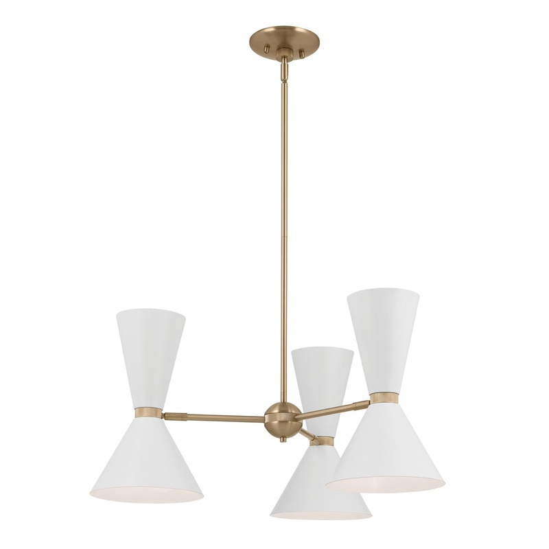 Kichler 52565CPZWH Phix Six Light Chandelier, Champagne Bronze