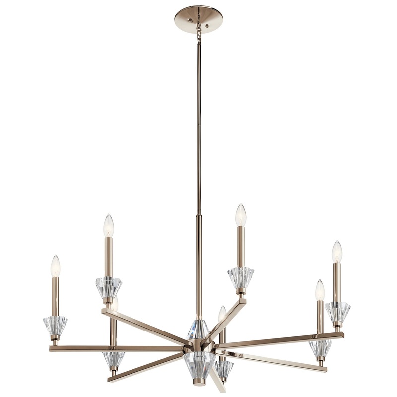 Kichler 52002PN Calyssa Seven Light Chandelier, Polished Nickel (Discontinued)