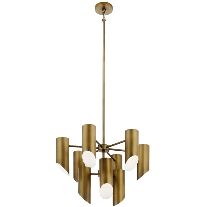 Kichler 52162NBR Trentino Nine Light Chandelier, Natural Brass
