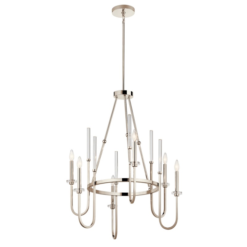 Kichler 52209PN Kadas Six Light Chandelier, Polished Nickel