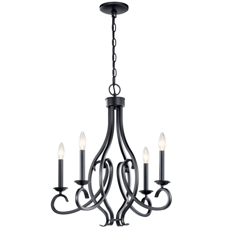 Kichler 52239BK Ania Four Light Chandelier, Black (Discontinued)