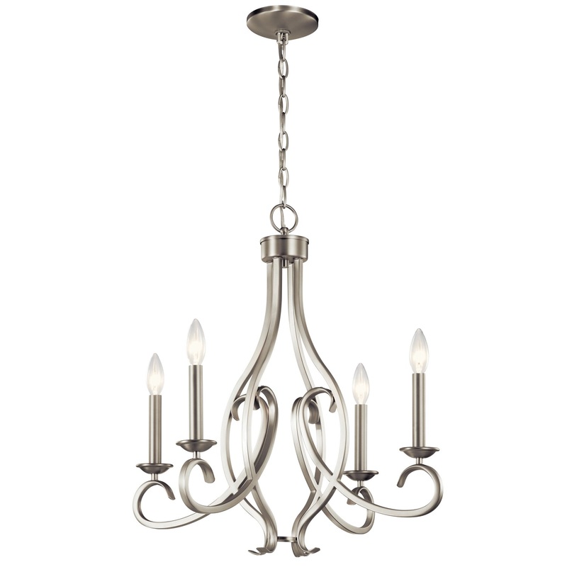 Kichler 52239NI Ania Four Light Chandelier, Brushed Nickel (Discontinued)