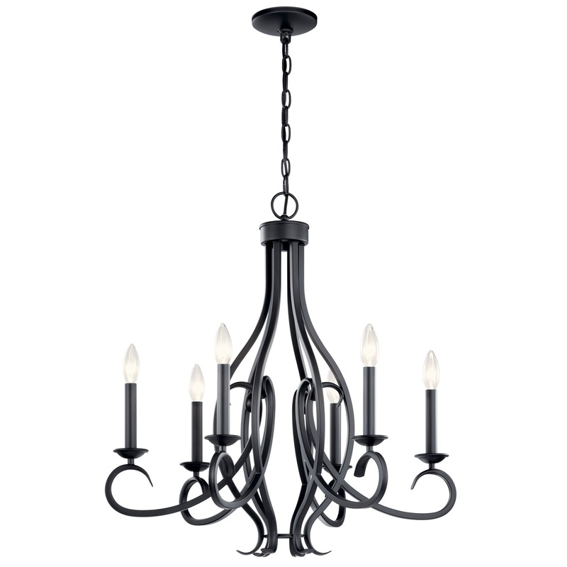 Kichler 52240BK Ania Six Light Chandelier, Black (Discontinued)