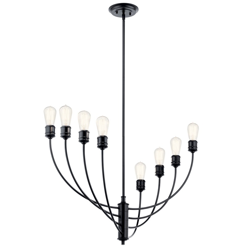 Kichler 52255BK Hatton Eight Light Chandelier, Black