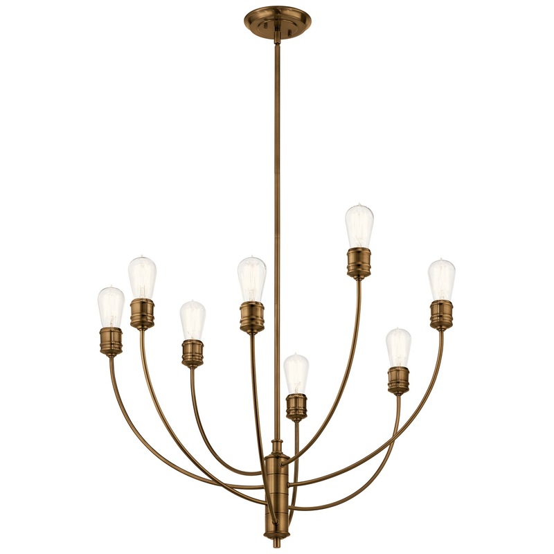 Kichler 52255SB Hatton Eight Light Chandelier, Satin Bronze