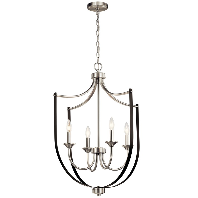 Kichler 52279NI Tula Four Light Foyer Chandelier, Brushed Nickel (Discontinued)