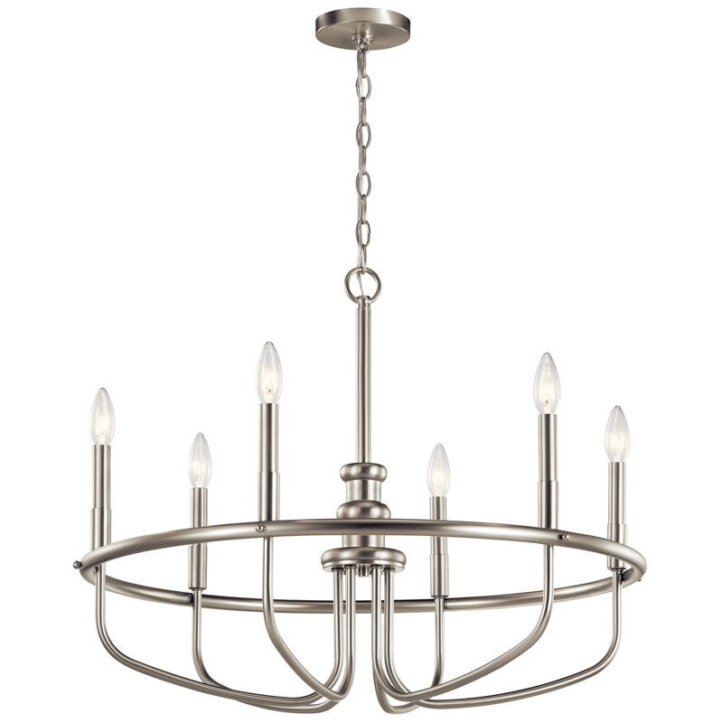 Kichler 52304NI Capitol Hill Six Light Chandelier, Brushed Nickel