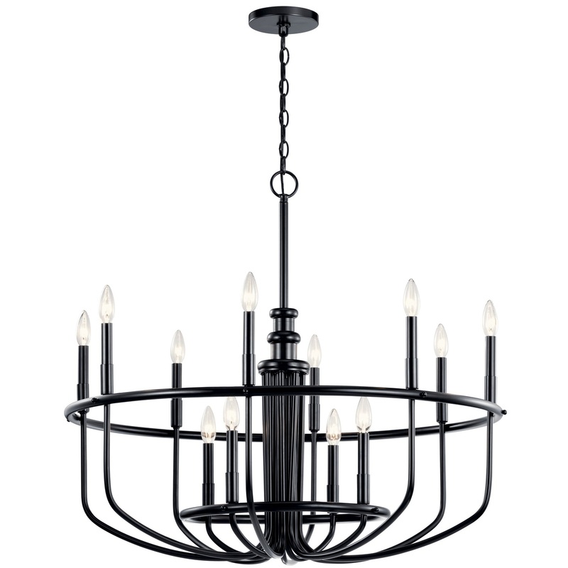 Kichler 52305BK Capitol Hill 12 Light Chandelier, Black