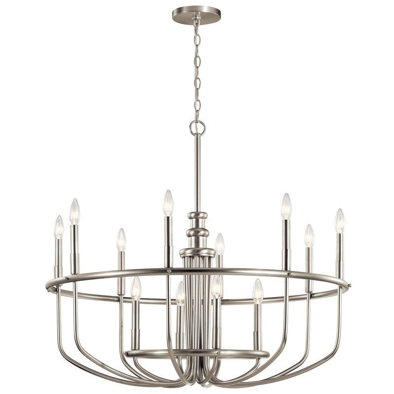 Kichler 52305NI Capitol Hill 12 Light Chandelier, Brushed Nickel