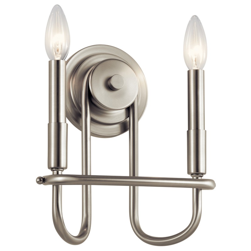 Kichler 52308NI Capitol Hill Two Light Wall Sconce, Brushed Nickel