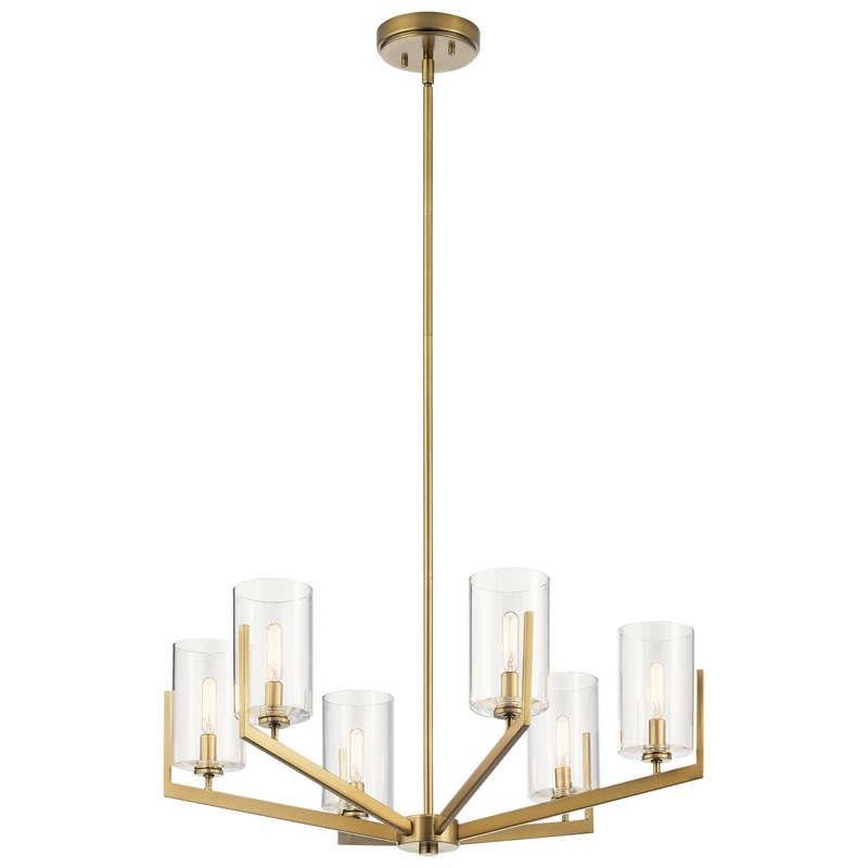 Kichler 52314BNB Nye Six Light Chandelier, Brushed Natural Brass