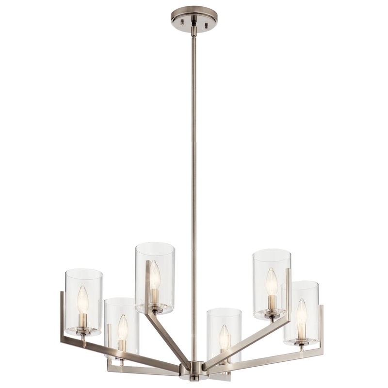 Kichler 52314CLP Nye Six Light Chandelier, Classic Pewter