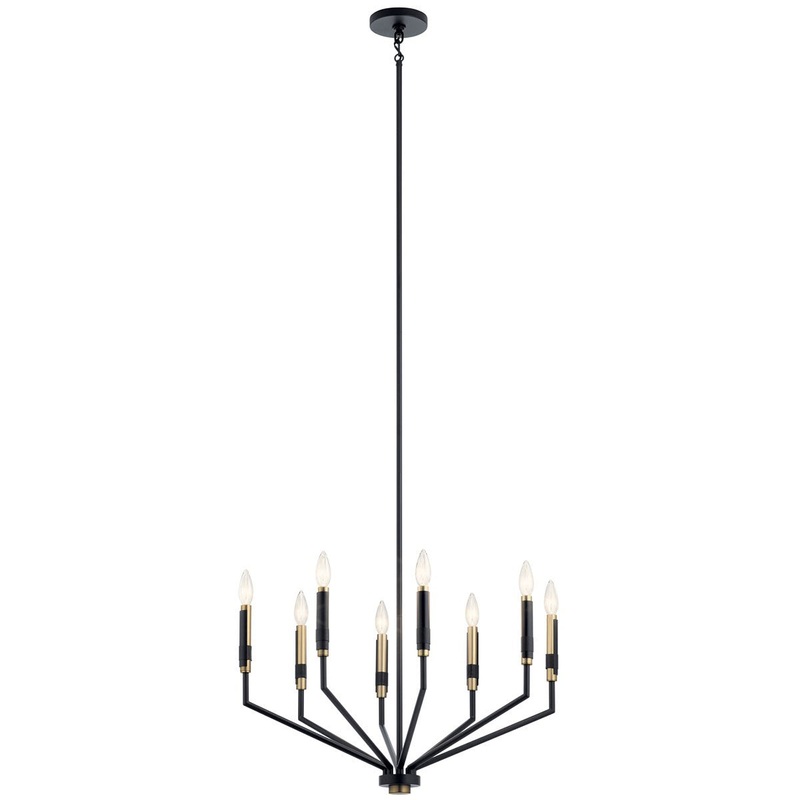 Kichler 52349BK Armand Eight Light Chandelier, Black