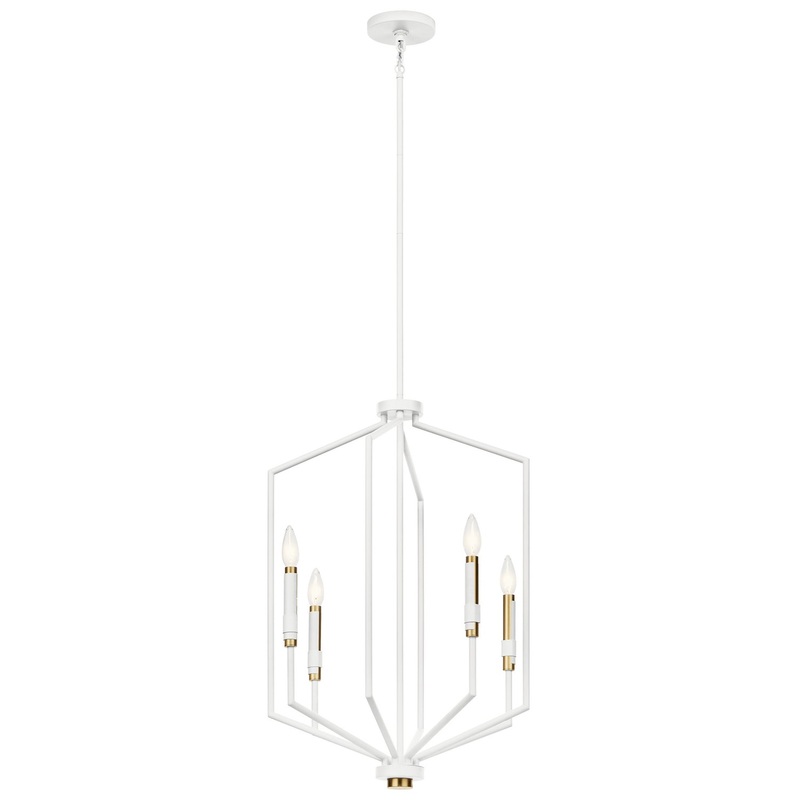 Kichler 52351WH Armand Four Light Foyer Pendant, White