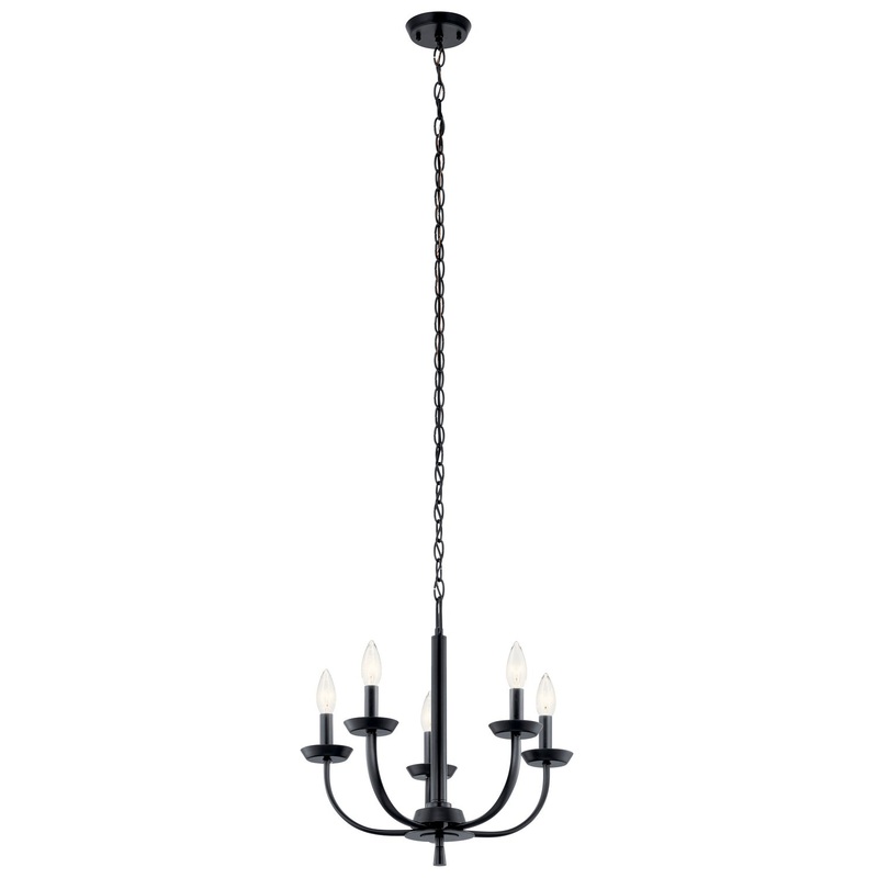 Kichler 52385BK Kennewick Five Light Chandelier, Black