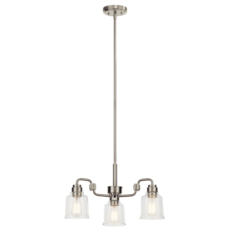 Kichler 52397NI Aivian Three Light Chandelier, Nickel Textured
