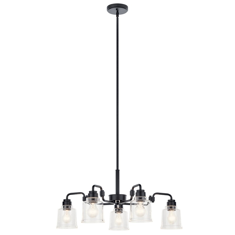 Kichler 52398BK Aivian Five Light Chandelier, Black
