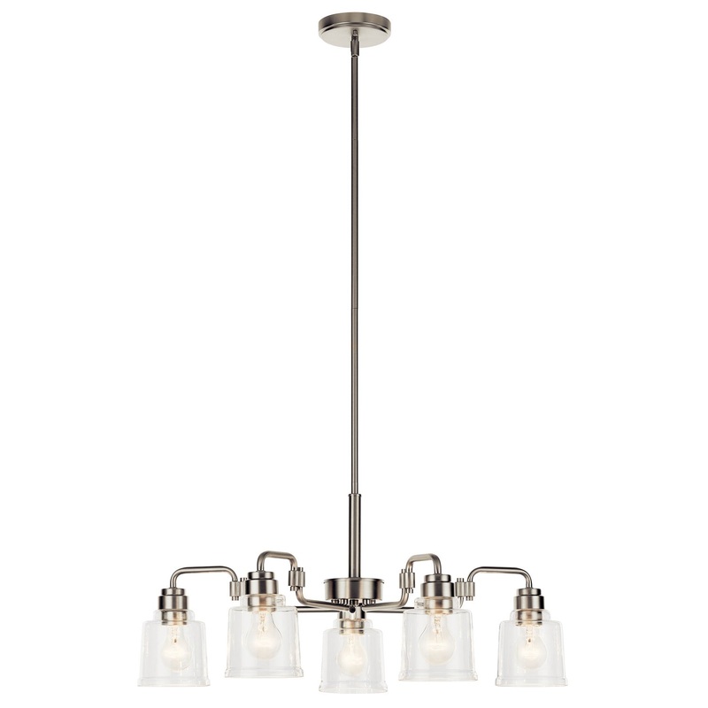 Kichler 52398NI Aivian Five Light Chandelier, Nickel Textured