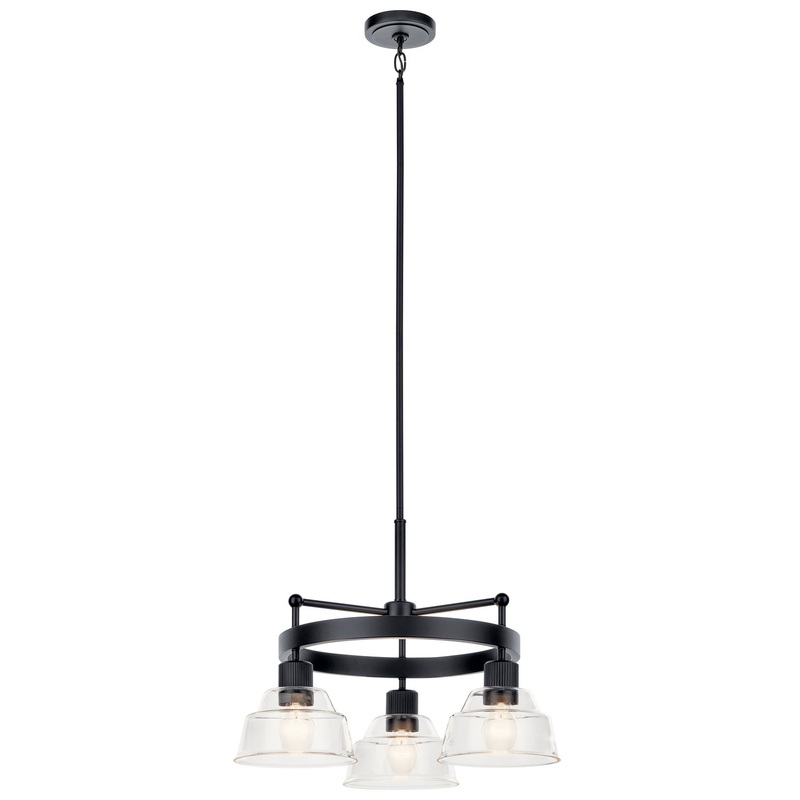 Kichler 52402BK Eastmont Three Light Chandelier, Black