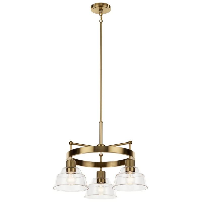 Kichler 52402BNB Eastmont Three Light Chandelier, Brushed Brass