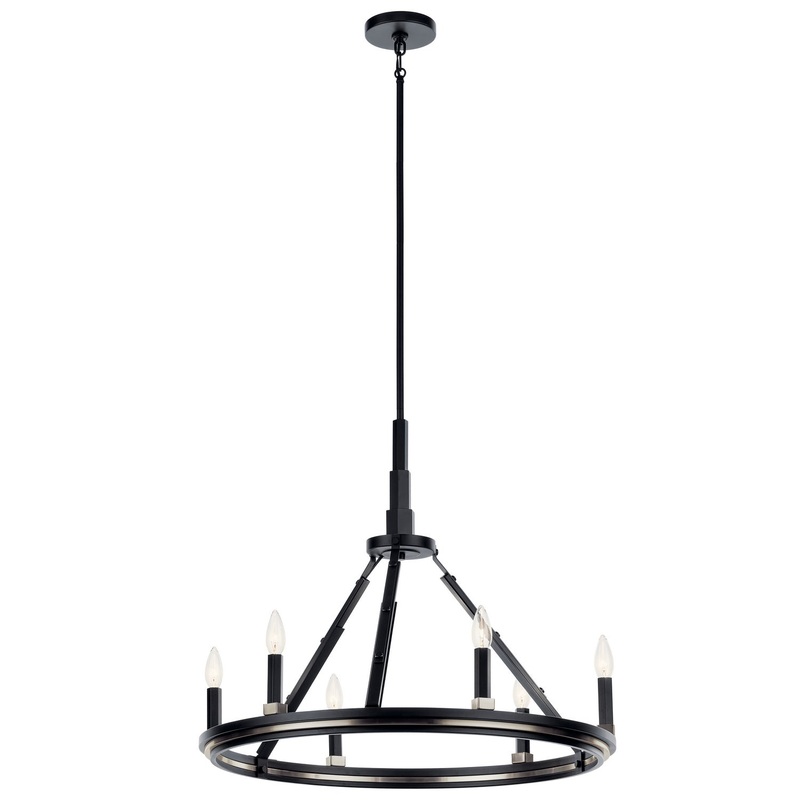 Kichler 52420BK Emmala Six Light Chandelier, Black