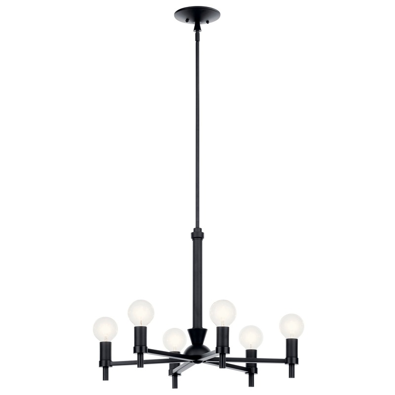 Kichler 52424BK Torvee Six Light Chandelier, Black