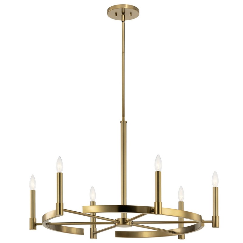 Kichler 52427BNB Tolani Six Light Chandelier, Brushed Natural Brass