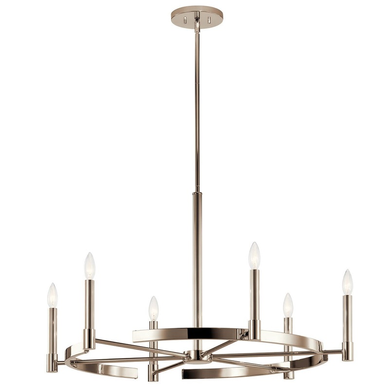 Kichler 52427PN Tolani Six Light Chandelier, Polished Nickel
