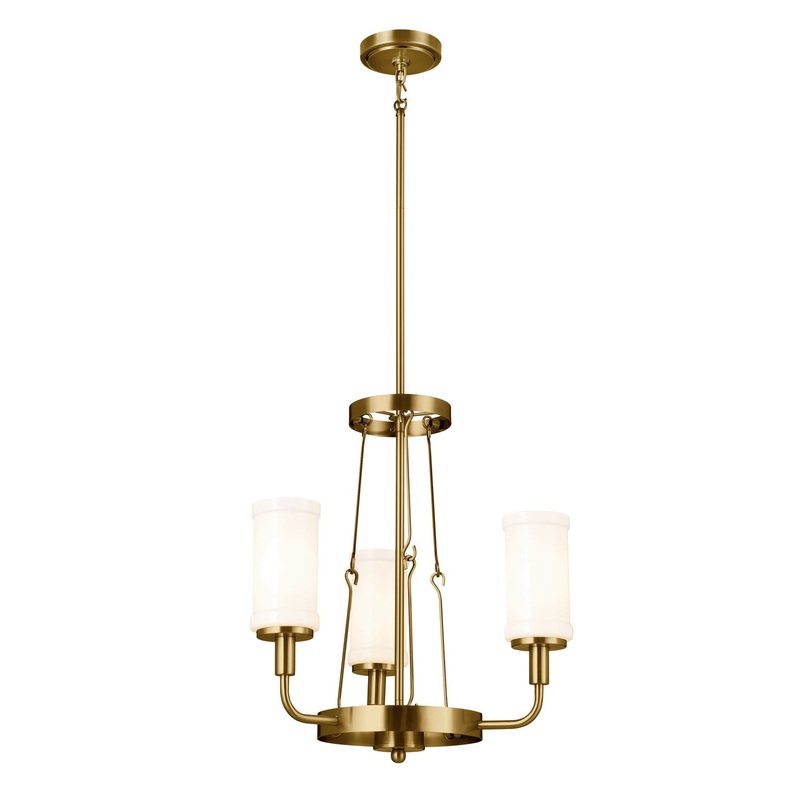 Kichler 52450NBR Vetivene Three Light Mini Chandelier, Natural Brass