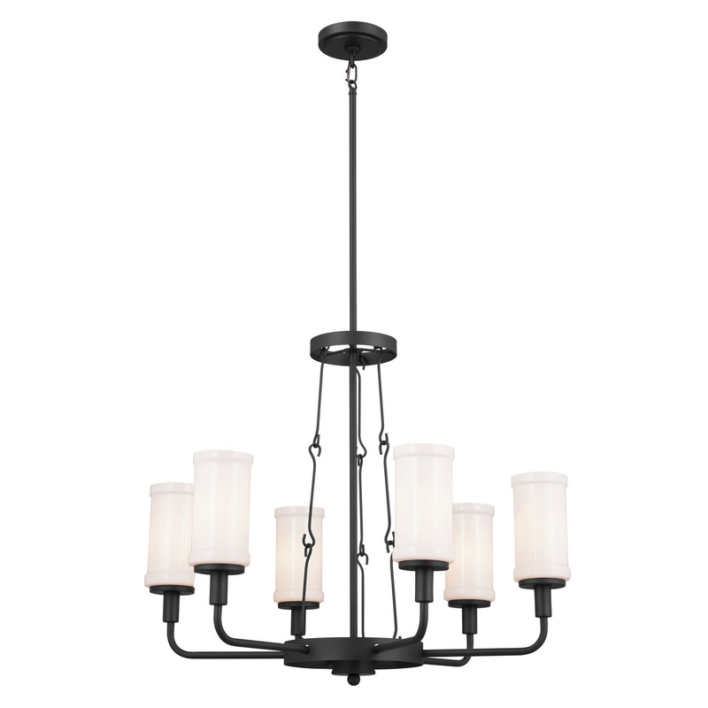 Kichler 52451BKT Vetivene Six Light Chandelier, Textured Black